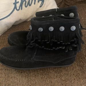 Minnetonka Black Booties
